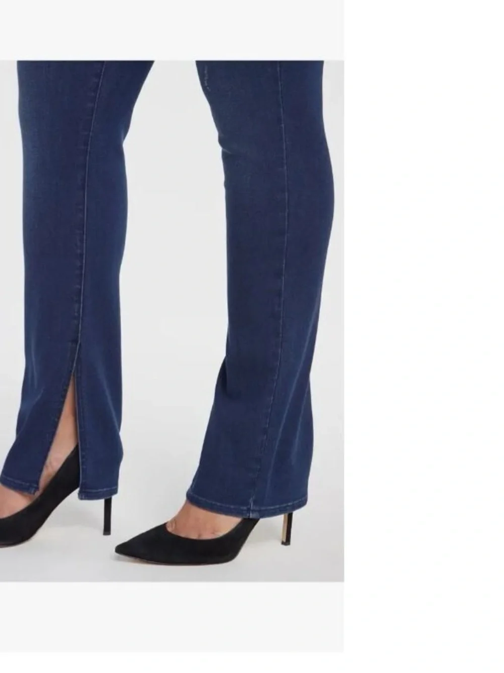 NYDJ Clean Grant Alina High Waist Button‎ Fly Split Hem Legging Skinny Jeans 16